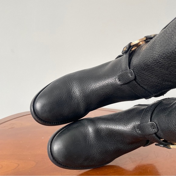 Tory Burch Amanda Black Pebbled Leather Riding boots | US 6.5 - Picture 6 of 8